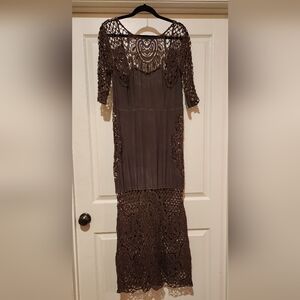 For Love And Lemons Brown Lace Maxi Dress